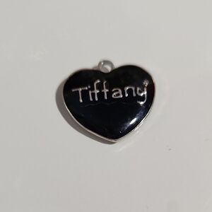 Tiffany Heart Pendant - Black and Silvertone